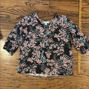 Floral Black Maternity Blouse